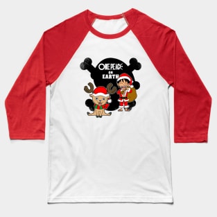 Peace On Earth Funny Cute Pirate Anime Christmas Santa Claus Baseball T-Shirt